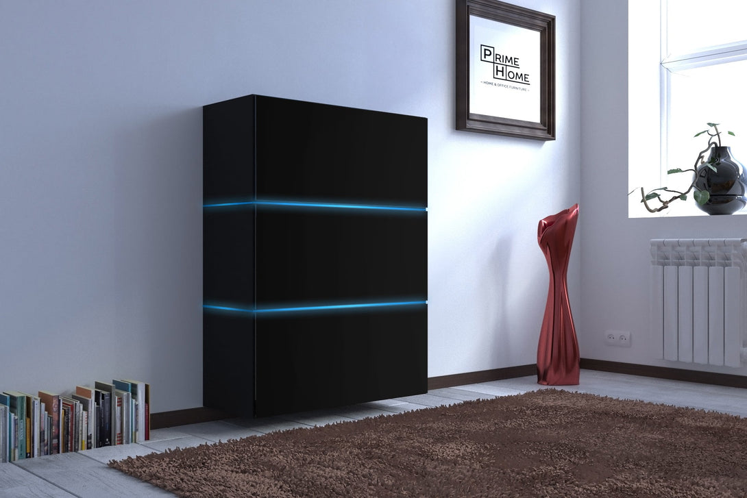 Hochkommode Moderne Kommode Harmony K12 mit RGB-Beleuchtung (Premium Kommode, Premium-Qualität für zeitlose Eleganz) - Milaros Markt