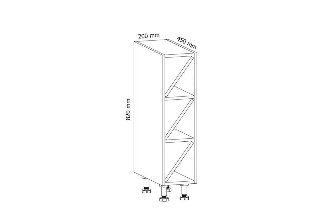 Unterschrank 20 cm - Aspen - Klar strukturierte Form für ein modernes und funktionales Küchendesign. - Milaros Markt