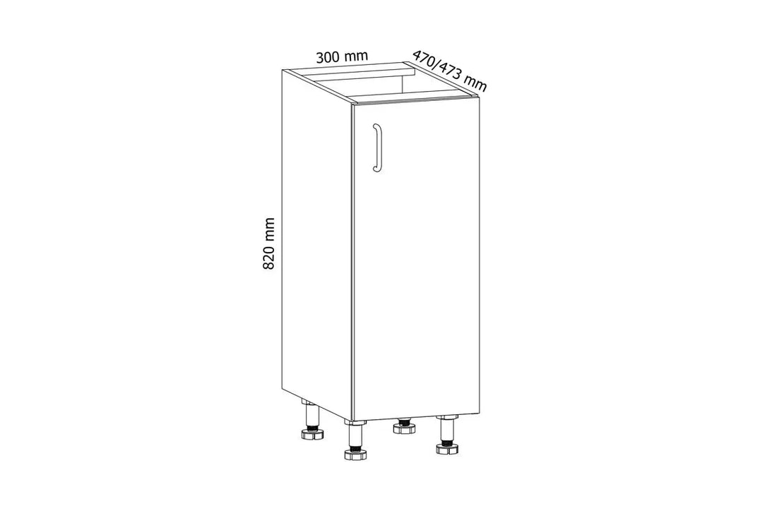 Unterschrank 30 cm - Aspen - Modernes Design für frischen Stauraum und praktische Eleganz - Milaros Markt