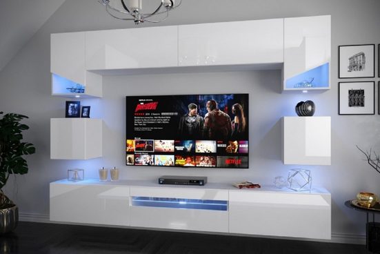 Wohnwand "Neue Wohnzimmer-Wandstile / Modern und Innovativ. - Milaros Markt
