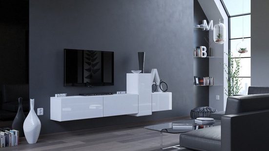 Wohnwand - 2024 Erlebe Luxus - Beste Materialien im stilvollen Wohnzimmer. Anabel N60 - Milaros Markt