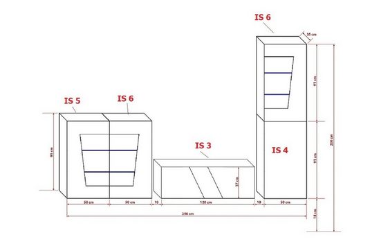 Schränke für das Wohnzimmer Hochglanz S21 - Moderne Eleganz für Ihr Zuhause. - Milaros Markt