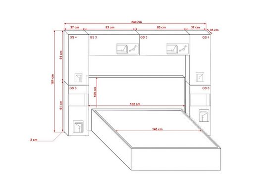 Schlafzimmer-Set - Wertvolle Möbelstücke / Elegante Einrichtung für Ihr Zuhause - Panama 12 - Milaros Markt