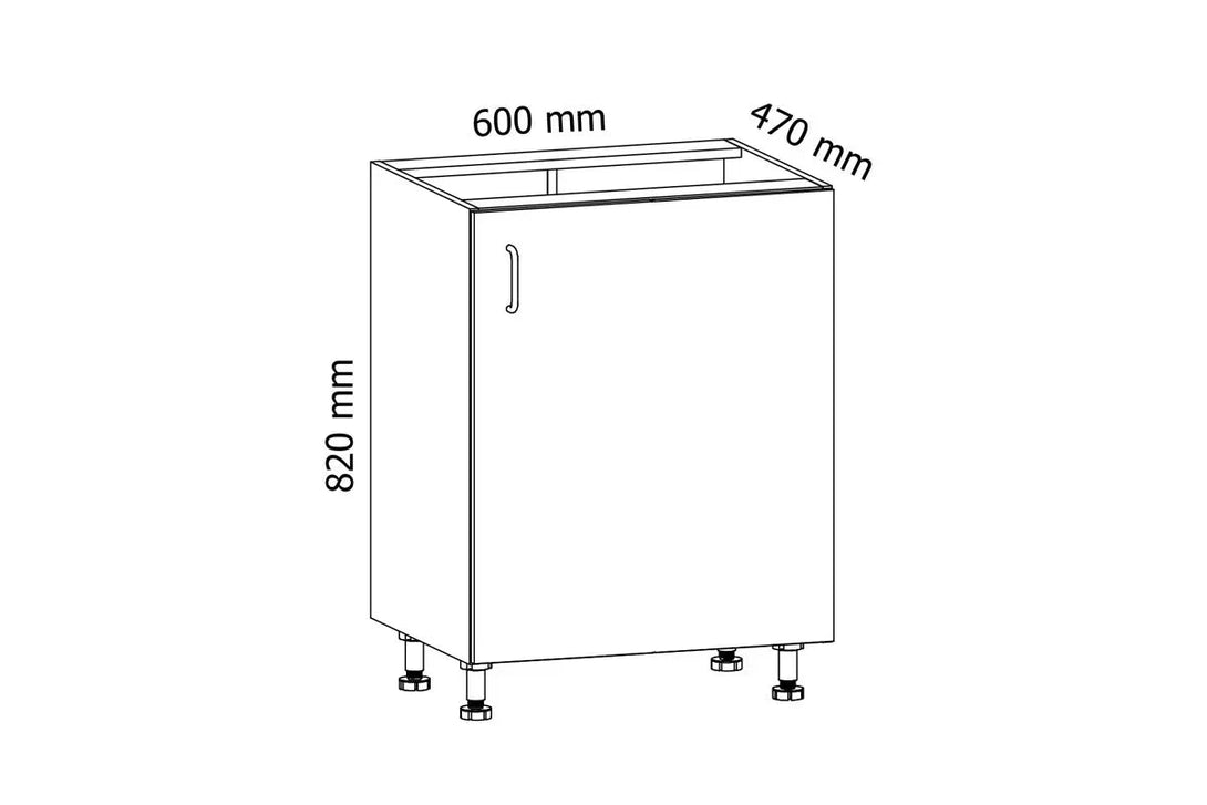 Spülenschrank 60 cm - Aspen - Sauber und elegant, perfekt für Ihre Spülenbedürfnisse - Milaros Markt
