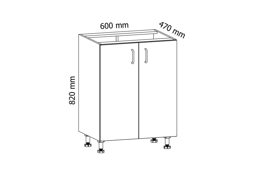 Unterschrank 60 cm - Aspen - Bietet stilvollen Stauraum, der Ihren Alltag erleichtert und Komfort bringt - Milaros Markt