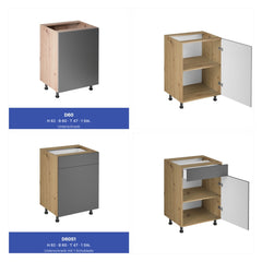 Küchenzeile - Langen KL30-M300 - Grau / Artisan Eiche