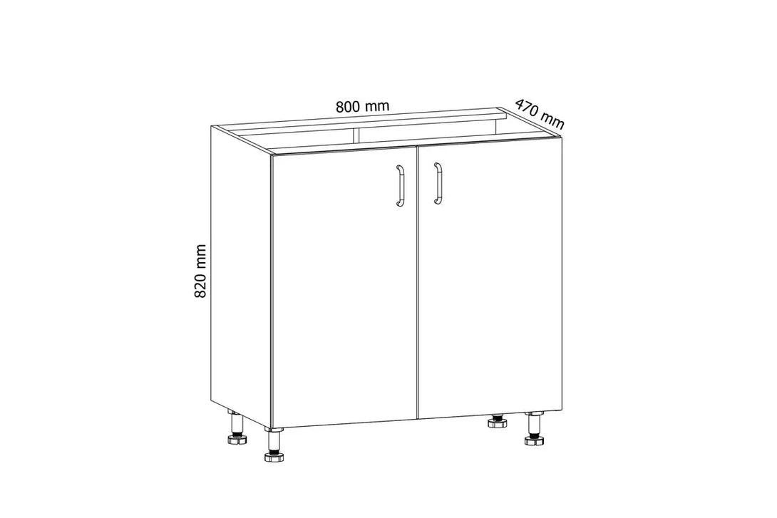 Spülenschrank 80 cm - Aspen - Glänzt durch praktische Aufteilung und elegantes Design - Milaros Markt