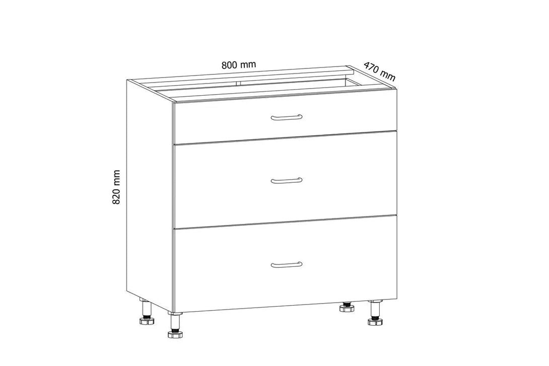 Unterschrank 80 cm - Aspen - Modern und praktisch, ideal für Ihre Spülzone - Milaros Markt