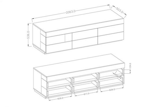 TV-Schrank - Silke - Genießen Sie das moderne Design und die vielfältigen Funktionen. - Milaros Markt