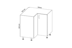Eckunterschrank 79 cm - Aspen - Maximiert den Platz in der Ecke und verwandelt ihn in praktischen Stauraum - Milaros Markt