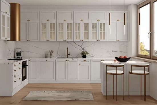 Winkelküche - Linea - Elegante Küchenausstattung für Ecken. - Milaros Markt