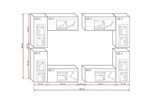 RTV-Möbel Wohnwand: Modernes Design, Hochwertige Verarbeitung. - Milaros Markt