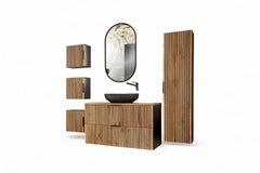 Badmöbel-Set BM04-  Xilo X  - Wotan Oak / Gray Rock