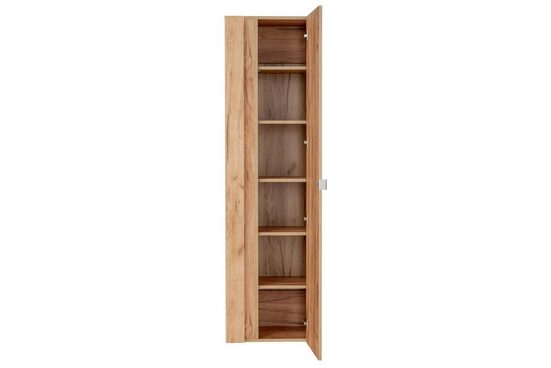 Badezimmer Hochschrank - Capri Oak - Eleganter Stauraum mit Spiegel. - Milaros Markt