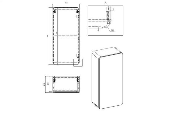 Badezimmer Hängeschrank - Aruba Cosmos - Kompaktes Top-Design. - Milaros Markt