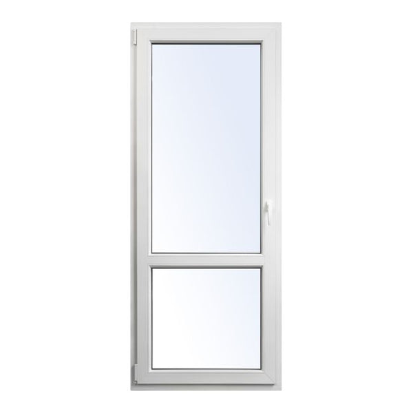 PVC-Balkontür, Drehkipp, doppelt verglast, 865 x 2095 mm, links, weiß.