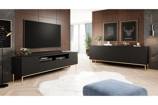 TV-Schrank 200 cm , 150 cm - NICOLE - Modernes Design mit Balance zwischen Stil und Leistung. - Milaros Markt