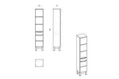 Hochschrank - Badschrank - Bali White - Ordentliche Badezimmerorganisation. - Milaros Markt