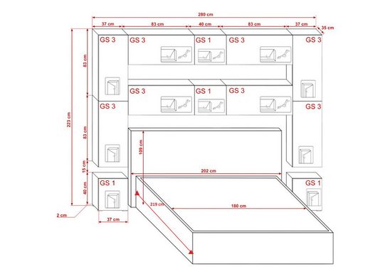Schlafzimmer-Set - Funktion und Eleganz vereint - Panama 4 - Milaros Markt