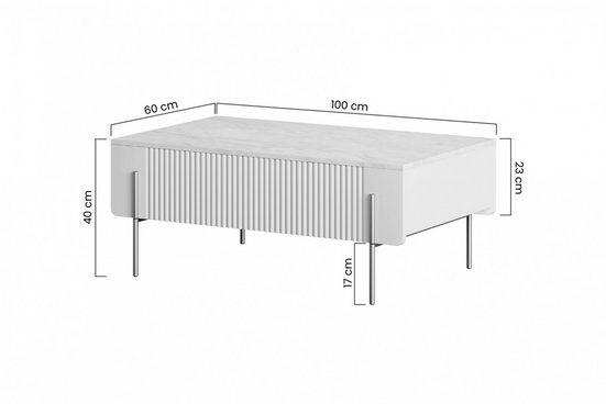 Couchtisch 100 cm  - MALMI - Praktisch und elegant für Ihr Zuhaus. - Milaros Markt