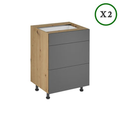 Küchenzeile - Langen K18-M400 - Artisan Eiche / Grau