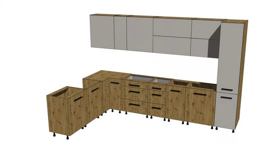 Winkelküche - Schönheit und Funktion an jeder Ecke, (Komplett Set) - Milaros Markt