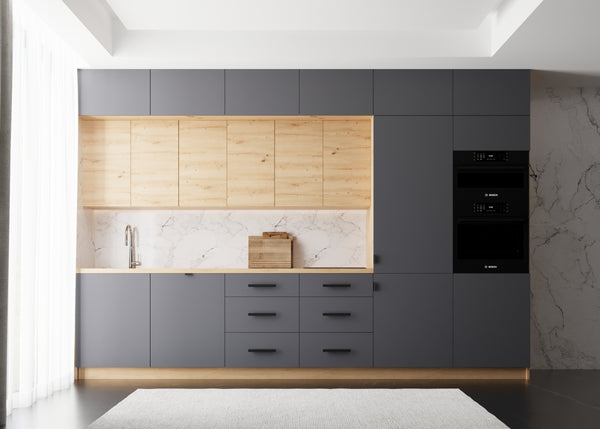 Küchenzeilen - Langen K72-M360 - Grau/Artisan Eiche