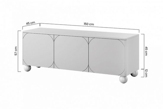 TV-Schrank - SONATIA II - Exquisites Design aus hochwertigen Materialien. - Milaros Markt