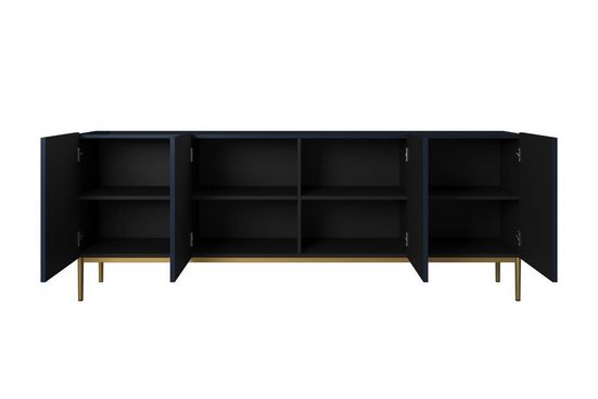 Kommode 200 cm - NICOLE - Modernes Design mit Gold Beinen. - Milaros Markt