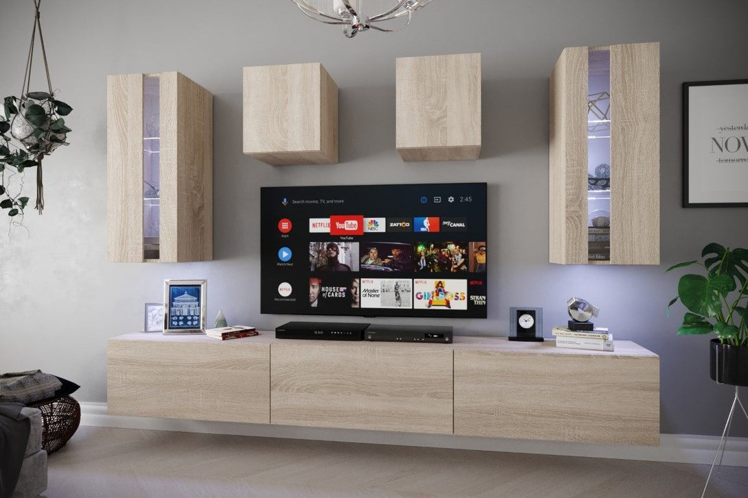 Wohnwand - SMILE N291 - Ein elegantes Arrangement für alle Ihre Unterhaltungsbedürfniss. - Milaros Markt