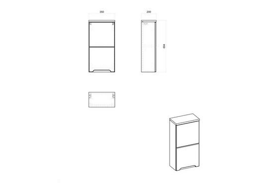 Hängeschrank - Bali Grey - Elegantes und praktisches Innendesign. - Milaros Markt