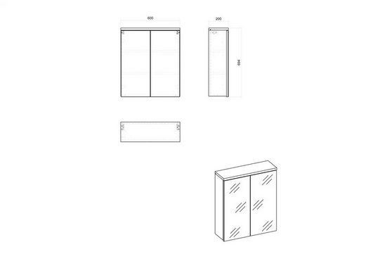 Badezimmerspiegelschrank - Badschrank - Bali White - Elegantes modernes Design. - Milaros Markt