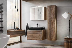 Badezimmerspiegelschrank - Santa Fe Oak - Ansprechendes Design mit praktischem Stauraum. - Milaros Markt