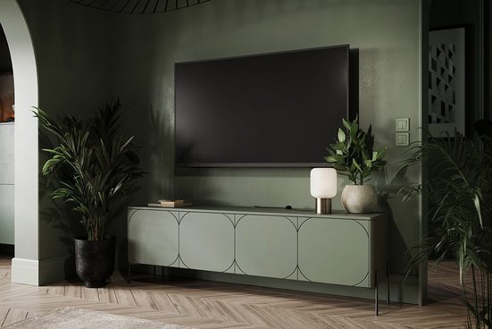 TV-Schrank - SONATIA - Enthält Regale zur Aufbewahrung von Zubehör. - Milaros Markt