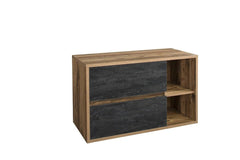 Badmöbel-Set BM12 - Hampton H  - Huton Oak / Dark Concrete