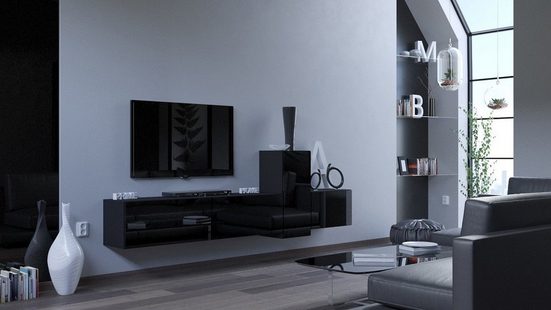 Wohnwand - 2024 Erlebe Luxus - Beste Materialien im stilvollen Wohnzimmer. Anabel N60 - Milaros Markt