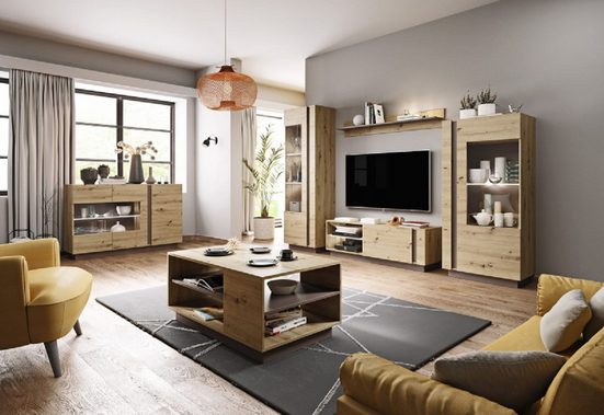 Wohnzimmer-Set - BASIC - Viel Spaß mit diesem luxuriösen Wohnzimmerset, (Komplett Set, 6-St.) - Milaros Markt