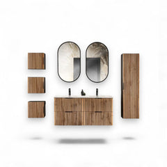Badmöbel-Set BM01 -  Xilo X  - Wotan Oak / Gray Rock