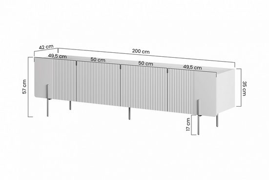 TV-Schrank 150 cm, 200 cm - MALMI - Praktisch und elegant für Ihr Zuhause. - Milaros Markt