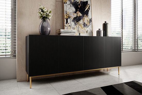 Kommode 200 cm - NICOLE - Modernes Design mit Gold Beinen. - Milaros Markt