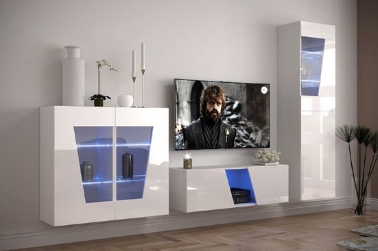 Schränke für das Wohnzimmer Hochglanz S21 - Moderne Eleganz für Ihr Zuhause. - Milaros Markt