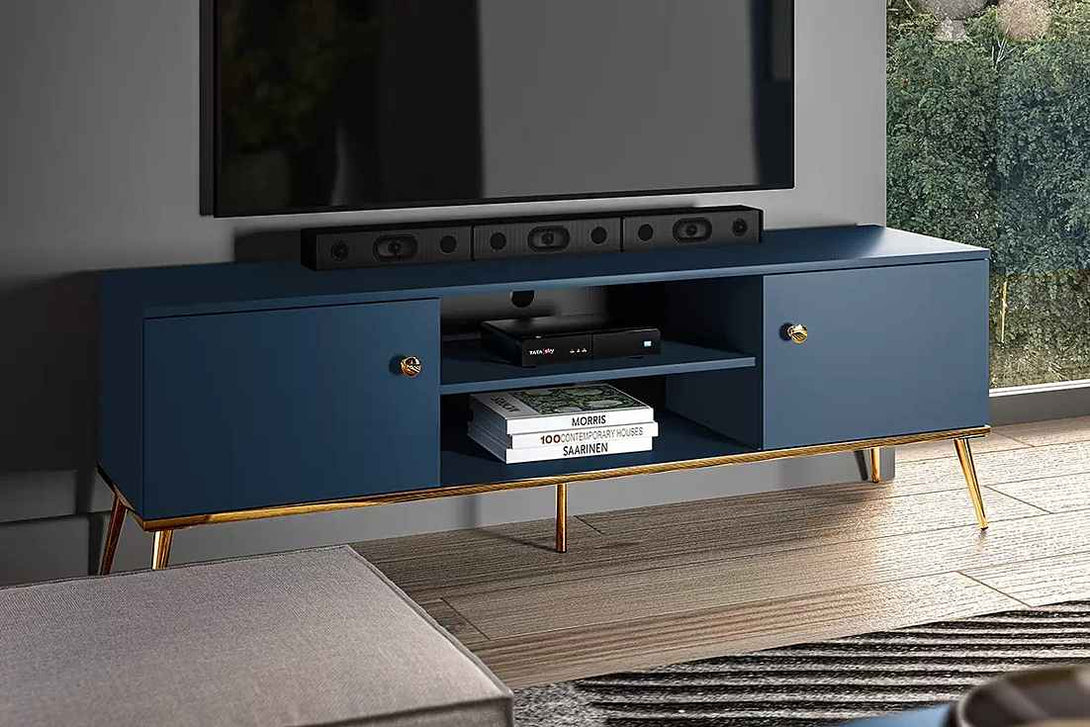 TV-Schrank - Riomi -  Hochwertige mit raffiniertem Stauraum für Ihre Technik. - Milaros Markt