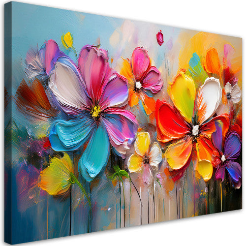 Feeby Wandkunst Abstrakt Pastell Bunte Blumen.