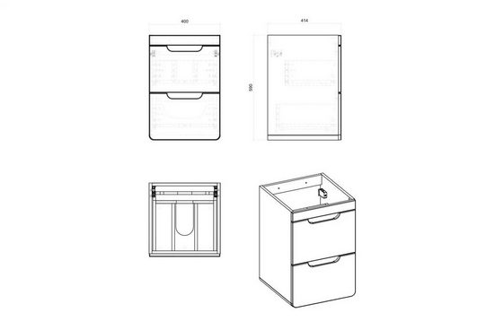 Waschbeckenschrank - Aruba Cosmos - Effektive Badezimmerorganisation. - Milaros Markt