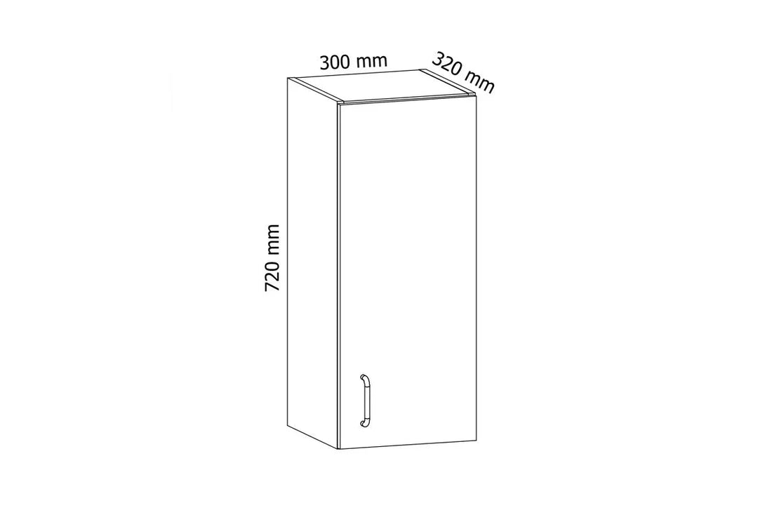 Hängeschrank 30 cm - Aspen - Bietet einen klaren Überblick und wertvollen Stauraum für Ihre Küche. - Milaros Markt