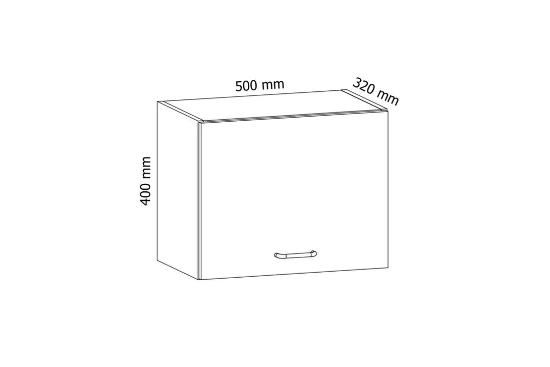 Hängeschrank 50 cm - Aspen - Verleiht Ihrer Küche eine frische Ausstrahlung und modernen Charme - Milaros Markt