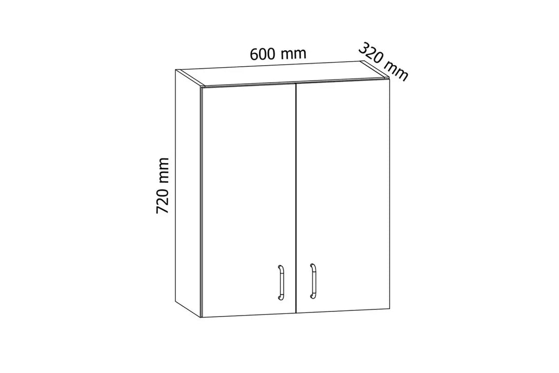 Hängeschrank 60 cm - Aspen - Eleganz und Funktionalität für eine zeitlose Küchengestaltung - Milaros Markt