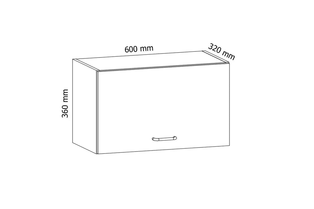 Hängeschrank 60 cm - Aspen - Schafft ein leichtes / offenes Gefühl und bietet viel Stauraum - Milaros Markt