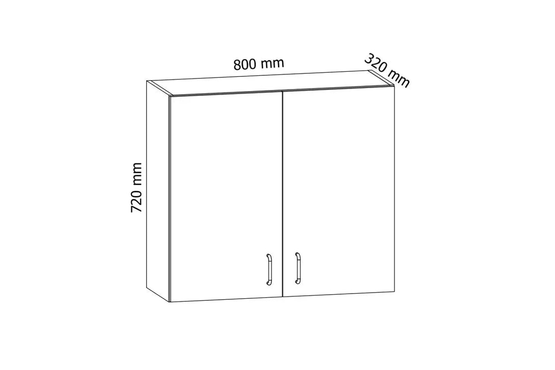 Hängeschrank 80 cm - Aspen - Ein klarer Blick auf Funktionalität und modernes Design - Milaros Markt