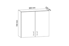 Hängeschrank 80 cm - Aspen - Minimalistisch und stilvoll, für eine ruhige und ordentliche Küche - Milaros Markt